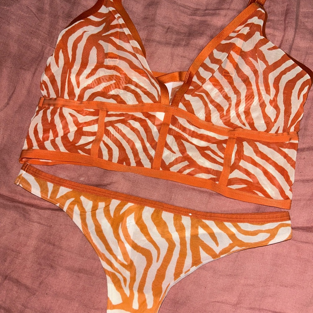 Orange Zebra Lingerie set